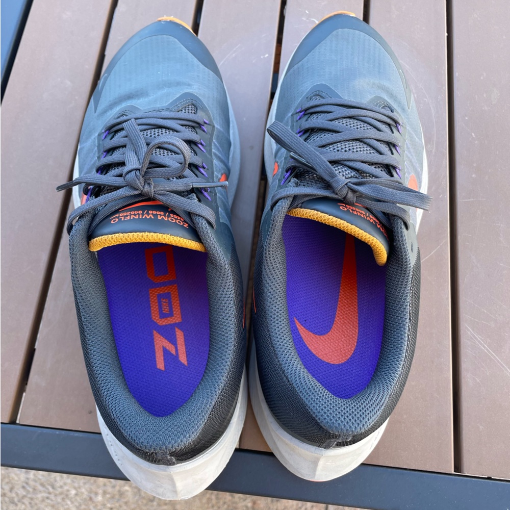 Men’s Nike Zoom Winflo 8 Road Running Shoes Anthracite/Rush Orange Size US 10 - Picture 5 of 6